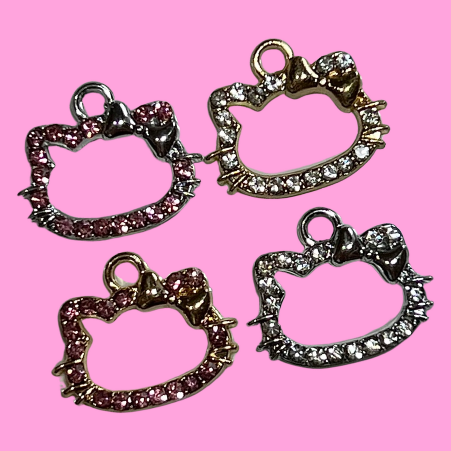 RHINESTONE KITTY DANGLES